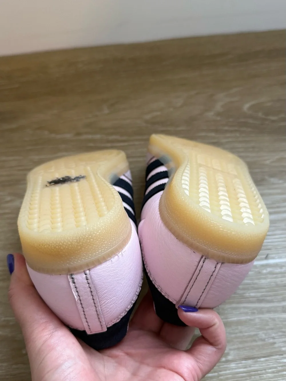 adidas pink suede navy stripe samba size 9 - WORN ONCE - Picture 7 of 7